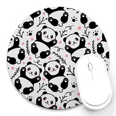 Panda Pattern Round Mousepads by Vaneshart