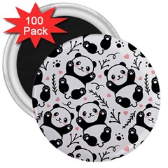 Panda Pattern 3  Magnets (100 Pack) by Vaneshart