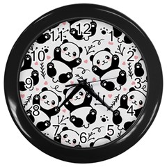 Panda Pattern Wall Clock (black) by Vaneshart