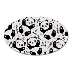 Panda Pattern Oval Magnet by Vaneshart