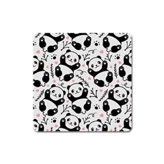 Panda Pattern Square Magnet by Vaneshart