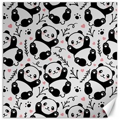 Panda Pattern Canvas 16  X 16  by Vaneshart