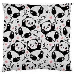 Panda Pattern Standard Flano Cushion Case (two Sides) by Vaneshart