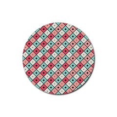 Romboidal Vector Pattern Rubber Round Coaster (4 Pack)  by Vaneshart