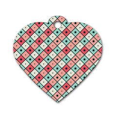 Romboidal Vector Pattern Dog Tag Heart (one Side) by Vaneshart