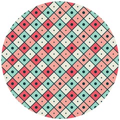 Romboidal Vector Pattern Wooden Puzzle Round