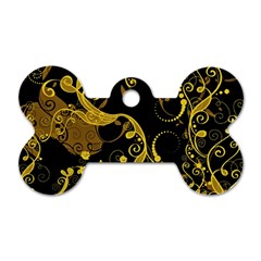 Floral Pattern Background Dog Tag Bone (one Side) by Vaneshart