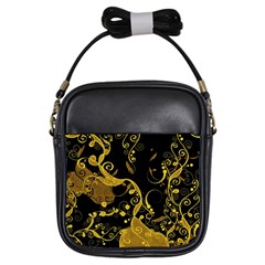 Floral Pattern Background Girls Sling Bag by Vaneshart