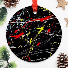 Random Paint Splats Background Ornament (round) by Vaneshart