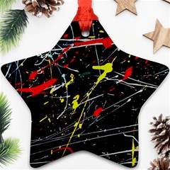 Random Paint Splats Background Ornament (star) by Vaneshart