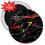 Random Paint Splats Background 3  Magnets (10 pack)  Front