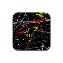 Random Paint Splats Background Rubber Coaster (square)  by Vaneshart