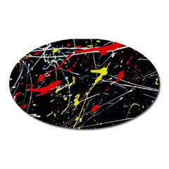 Random Paint Splats Background Oval Magnet by Vaneshart