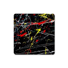 Random Paint Splats Background Square Magnet by Vaneshart