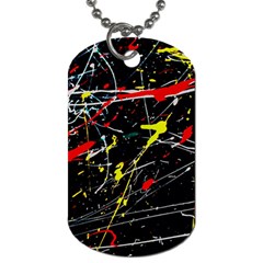 Random Paint Splats Background Dog Tag (one Side) by Vaneshart