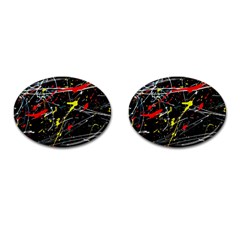 Random Paint Splats Background Cufflinks (oval) by Vaneshart