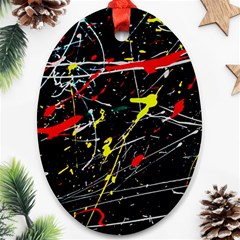 Random Paint Splats Background Oval Ornament (two Sides) by Vaneshart