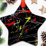 Random Paint Splats Background Star Ornament (Two Sides) Front