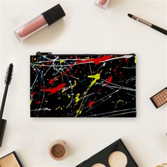 Random Paint Splats Background Cosmetic Bag (small) by Vaneshart