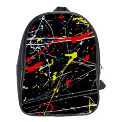 Random Paint Splats Background School Bag (large) by Vaneshart