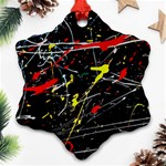 Random Paint Splats Background Ornament (Snowflake) Front