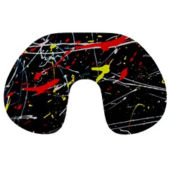 Random Paint Splats Background Travel Neck Pillow by Vaneshart