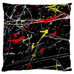 Random Paint Splats Background Large Flano Cushion Case (two Sides) by Vaneshart