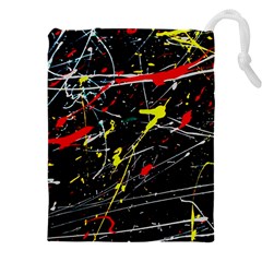 Random Paint Splats Background Drawstring Pouch (5xl) by Vaneshart