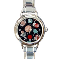 Space Galaxy Pattern Round Italian Charm Watch