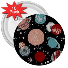 Space Galaxy Pattern 3  Buttons (10 pack) 