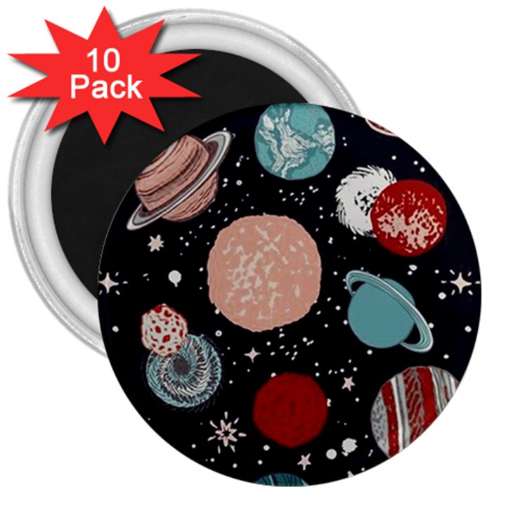 Space Galaxy Pattern 3  Magnets (10 pack) 