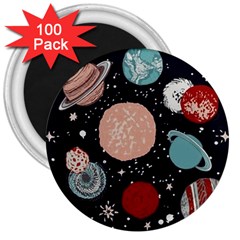 Space Galaxy Pattern 3  Magnets (100 pack)