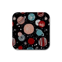 Space Galaxy Pattern Rubber Square Coaster (4 pack) 