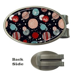 Space Galaxy Pattern Money Clips (Oval) 