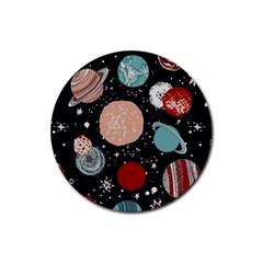 Space Galaxy Pattern Rubber Round Coaster (4 pack) 