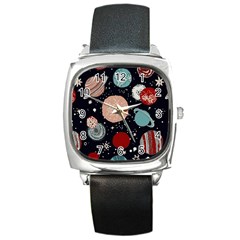 Space Galaxy Pattern Square Metal Watch