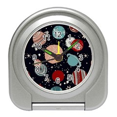 Space Galaxy Pattern Travel Alarm Clock