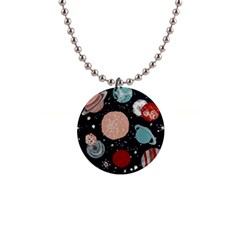 Space Galaxy Pattern 1  Button Necklace