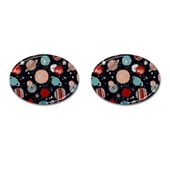 Space Galaxy Pattern Cufflinks (Oval)