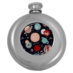 Space Galaxy Pattern Round Hip Flask (5 Oz)