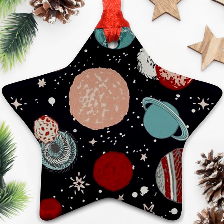 Space Galaxy Pattern Star Ornament (Two Sides)