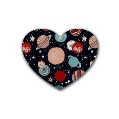 Space Galaxy Pattern Rubber Coaster (Heart) 