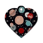 Space Galaxy Pattern Dog Tag Heart (One Side) Front