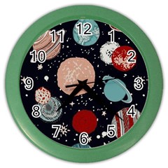 Space Galaxy Pattern Color Wall Clock