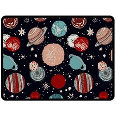 Space Galaxy Pattern Fleece Blanket (Large) 