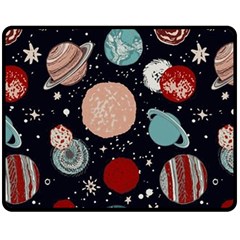 Space Galaxy Pattern Fleece Blanket (Medium) 