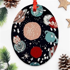 Space Galaxy Pattern Ornament (Oval Filigree)