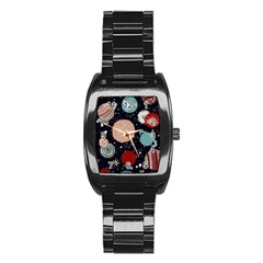 Space Galaxy Pattern Stainless Steel Barrel Watch