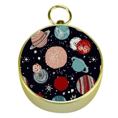 Space Galaxy Pattern Gold Compasses