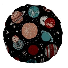 Space Galaxy Pattern Large 18  Premium Flano Round Cushions